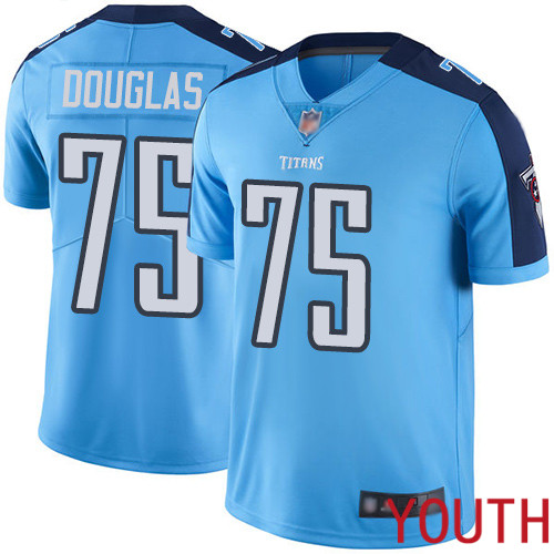 Tennessee Titans Limited Light Blue Youth Jamil Douglas Jersey NFL Football #75 Rush Vapor Untouchable